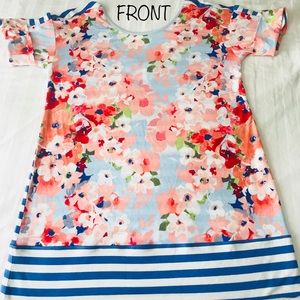 Small Matilda Jane Floral/Striped Top